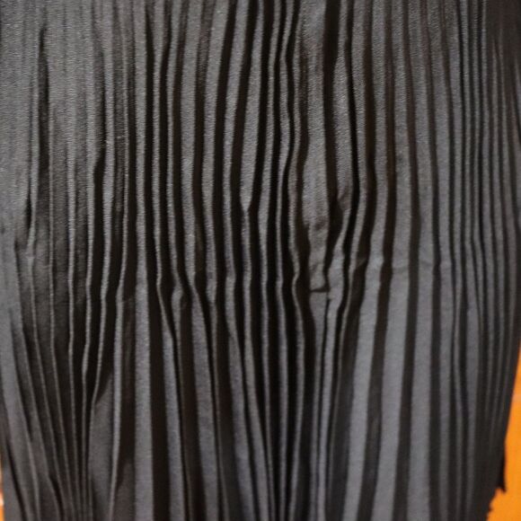 Vintage Black Pleated Mini Shirtdress Zipper Front 60s 70s Chic Academic - Picture 9 of 13